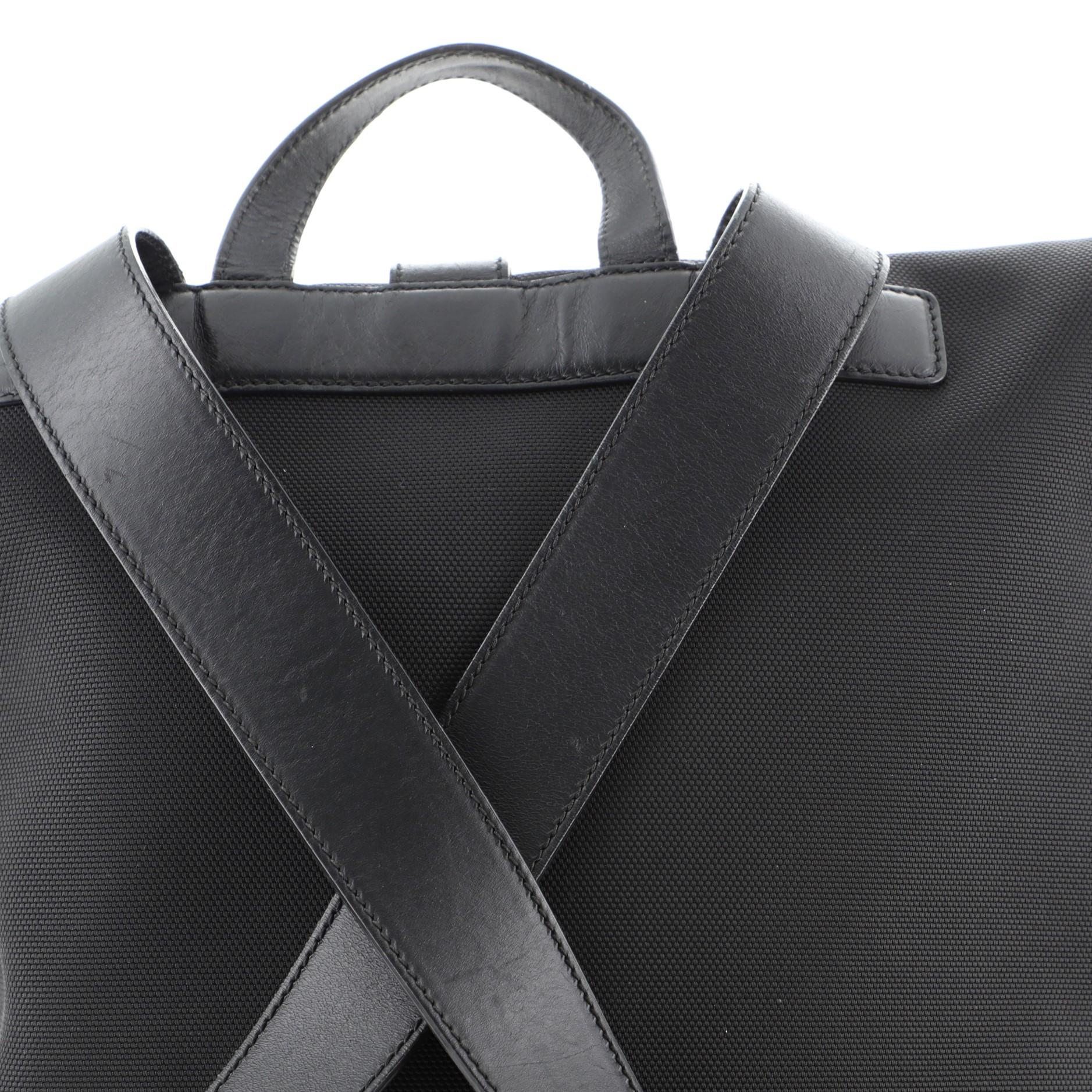 Gucci Web Fold Over Backpack Techno Canvas Medium In Good Condition In NY, NY