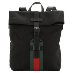 Gucci Web Fold Over Backpack Techno Canvas Medium