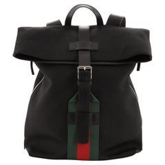 Gucci Web Fold Over Backpack Techno Canvas Medium