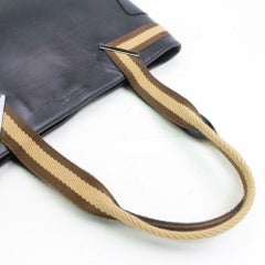 Gucci Web Handle 870650 Black Leather Tote