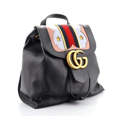 Gucci Web Heart GG Marmont Rucksack aus Leder