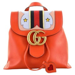 Gucci Web Heart GG Marmont Rucksack aus Leder