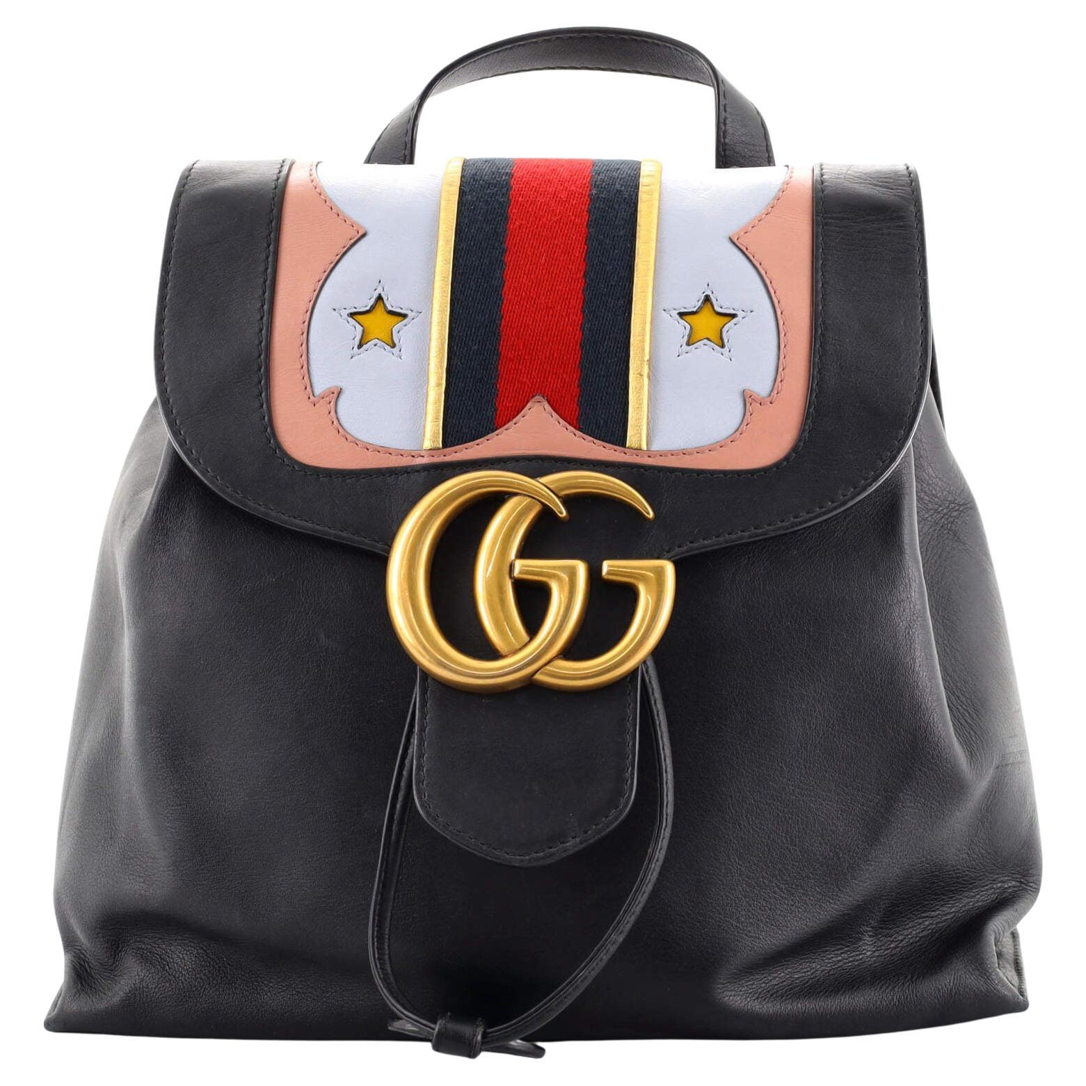 Gucci Web Heart GG Marmont Backpack Leather