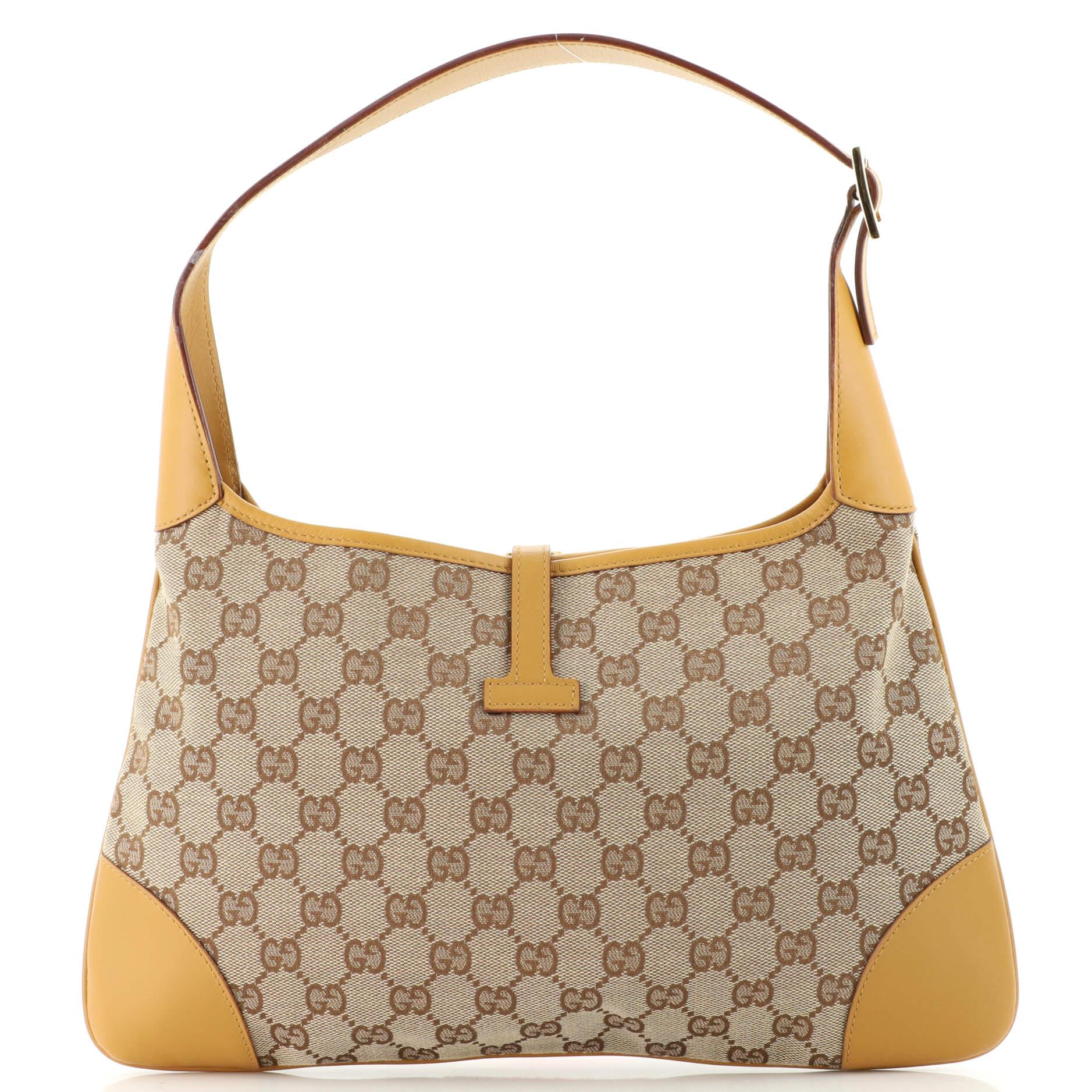 Gucci Web Jackie O Bouvier Hobo GG Canvas Medium In Good Condition In NY, NY