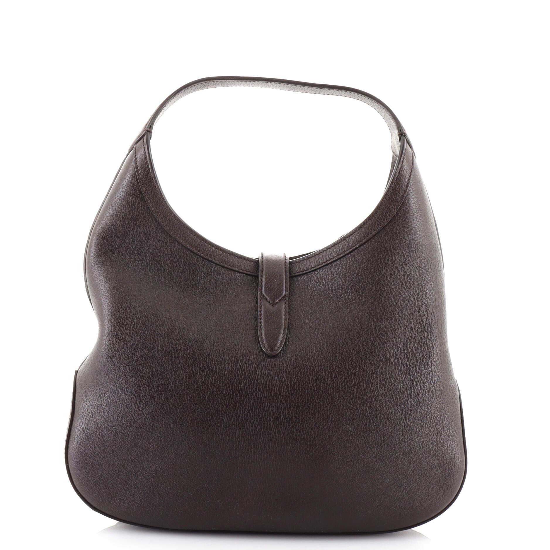 Gucci Web Jackie Soft Hobo Leather Medium In Good Condition In NY, NY
