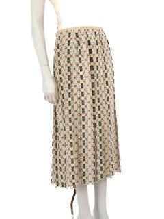 Gucci Web Kisses Logo Monogram Pleated Skirt Size S