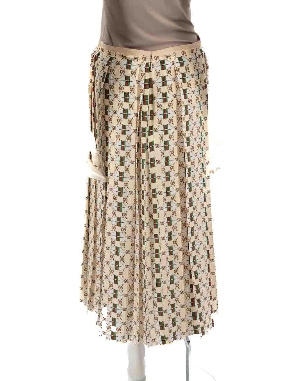 Gucci Web Kisses Logo Monogram Pleated Skirt Size S In Excellent Condition In London, GB