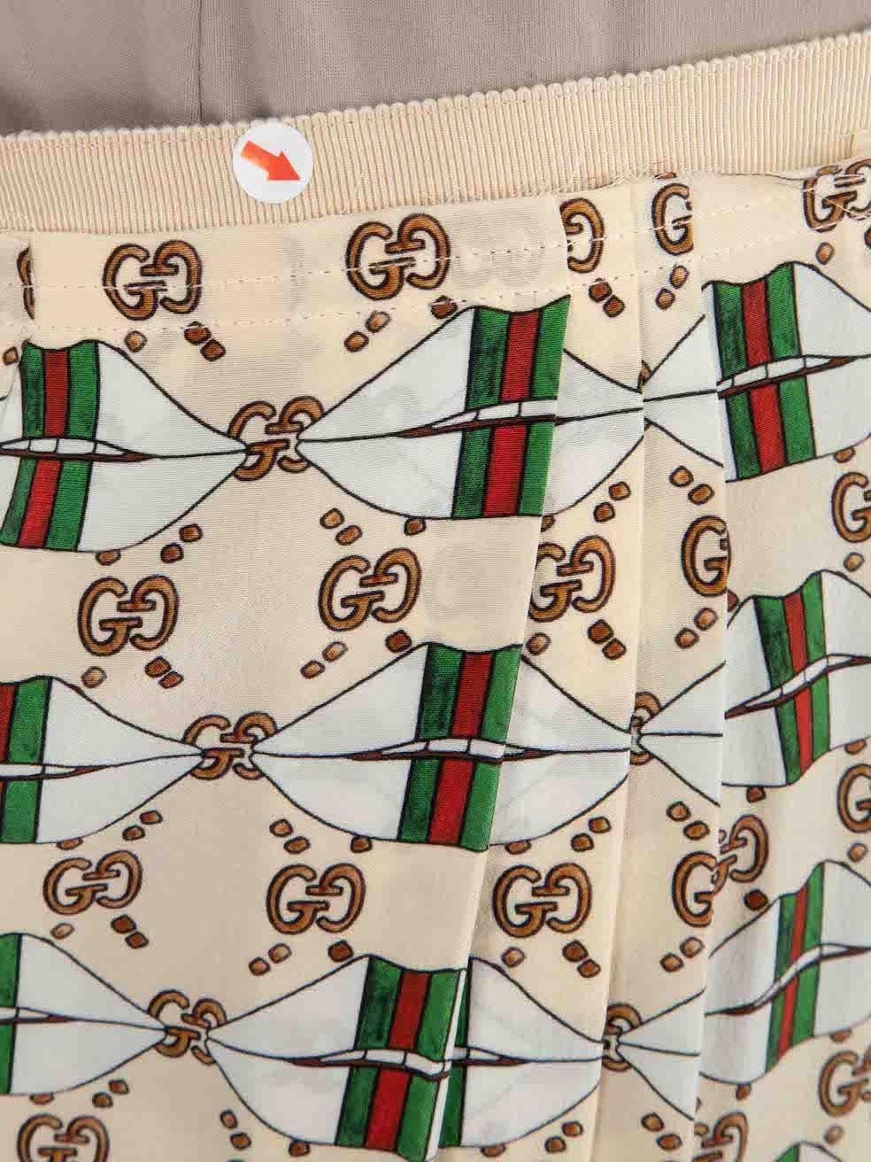 Gucci Web Kisses Logo Monogram Pleated Skirt Size S 2