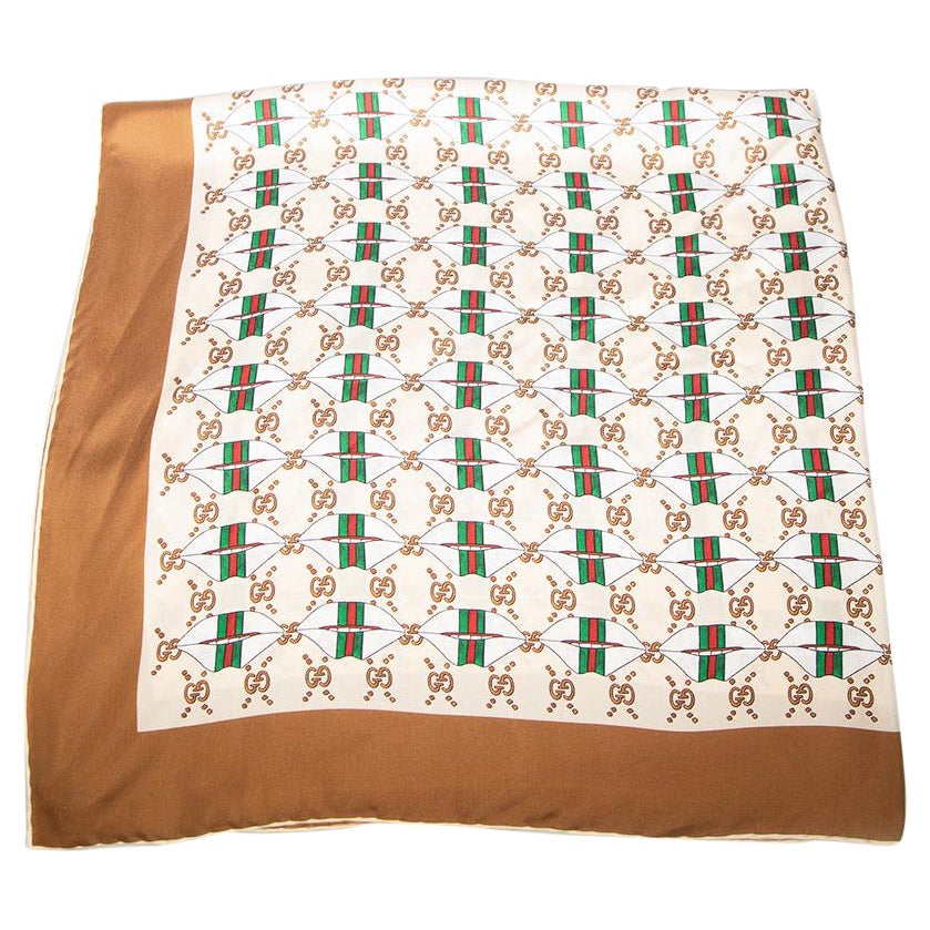 Gucci Web Kisses Logo Monogram Silk Scarf