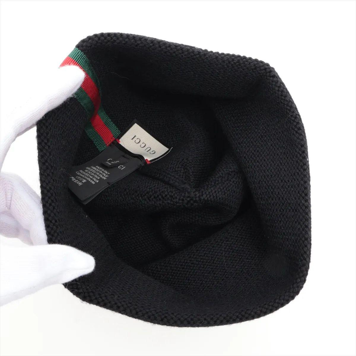 da uomo o donna Gucci Beanie in lana a rete nero in vendita