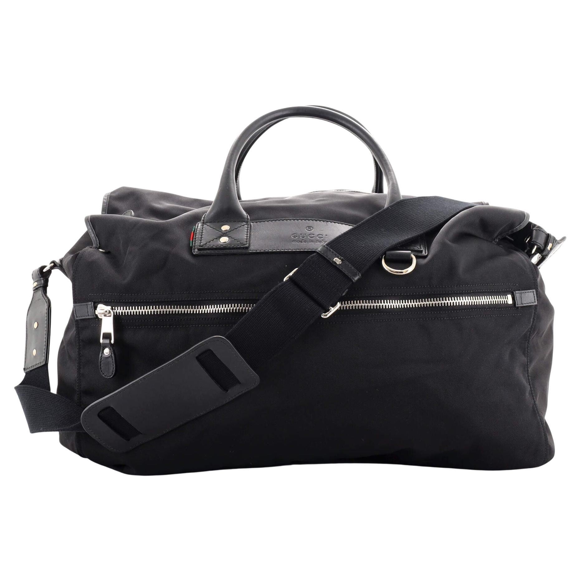 Gucci Boston Gg Monogram Duffle with Strap 869649 Black Canvas Weekend ...