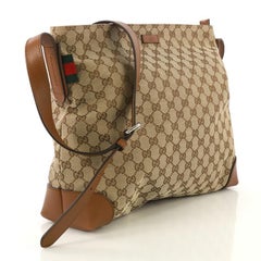 Gucci Web Loop Shoulder Bag GG Canvas Large