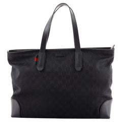 Gucci Web Loop Zip Tote GG Canvas