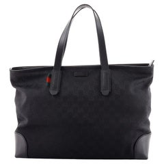 Gucci Web Loop Zip Tote GG Canvas