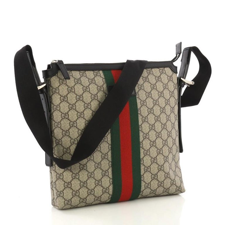 Gucci Web Messenger Bag GG Coated Canvas Medium at 1stDibs