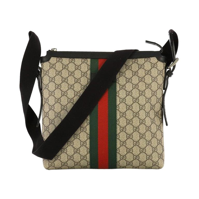 GUCCI GG Supreme Monogram Web Messenger Bag Black 642076 | FASHIONPHILE