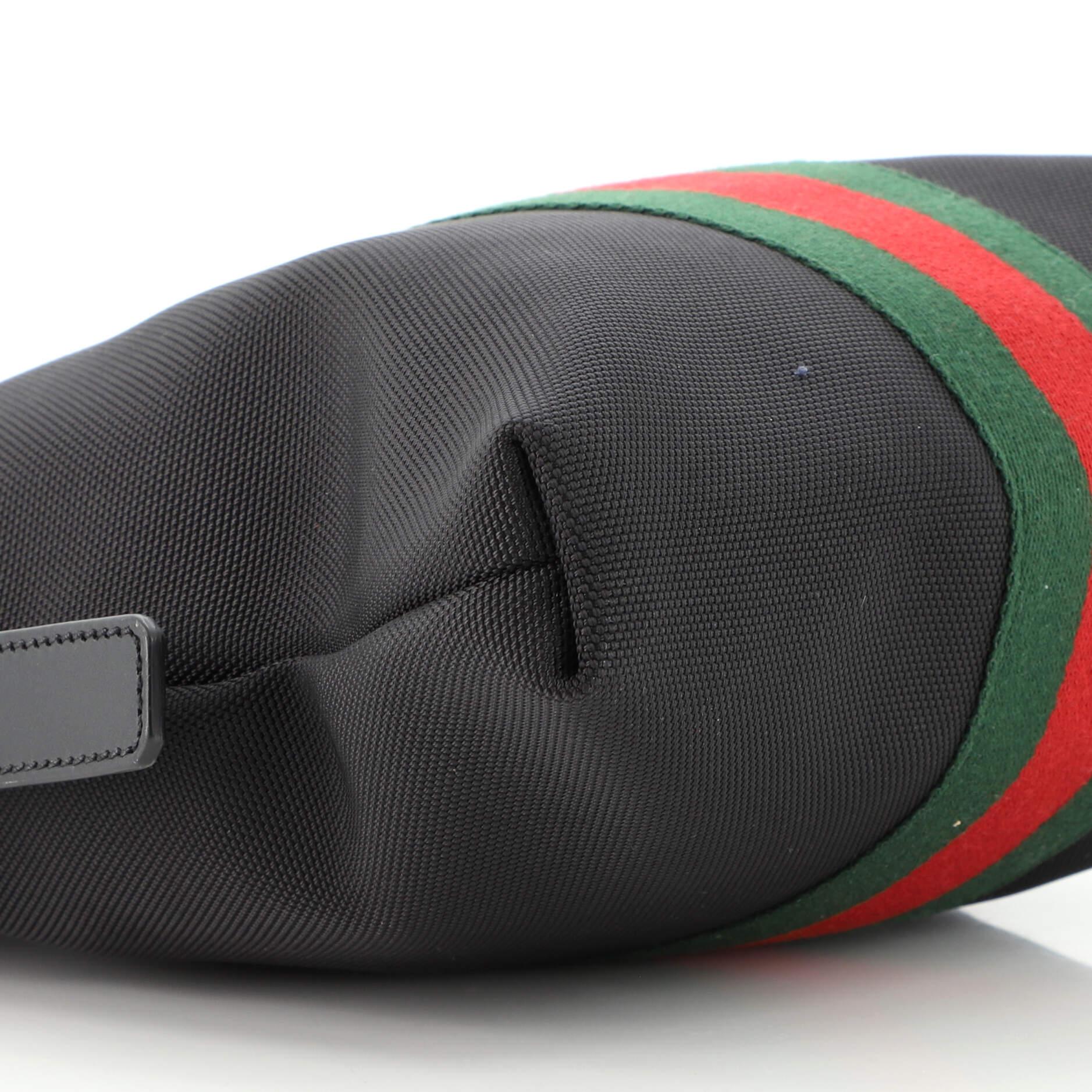 Black Gucci Web Messenger Bag (Outlet) Techno Canvas Medium
