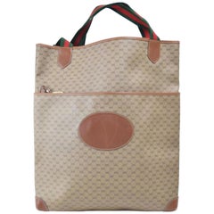 Gucci Web Microguccissima Large Shopper 867964 Brown Coated Canvas Tote