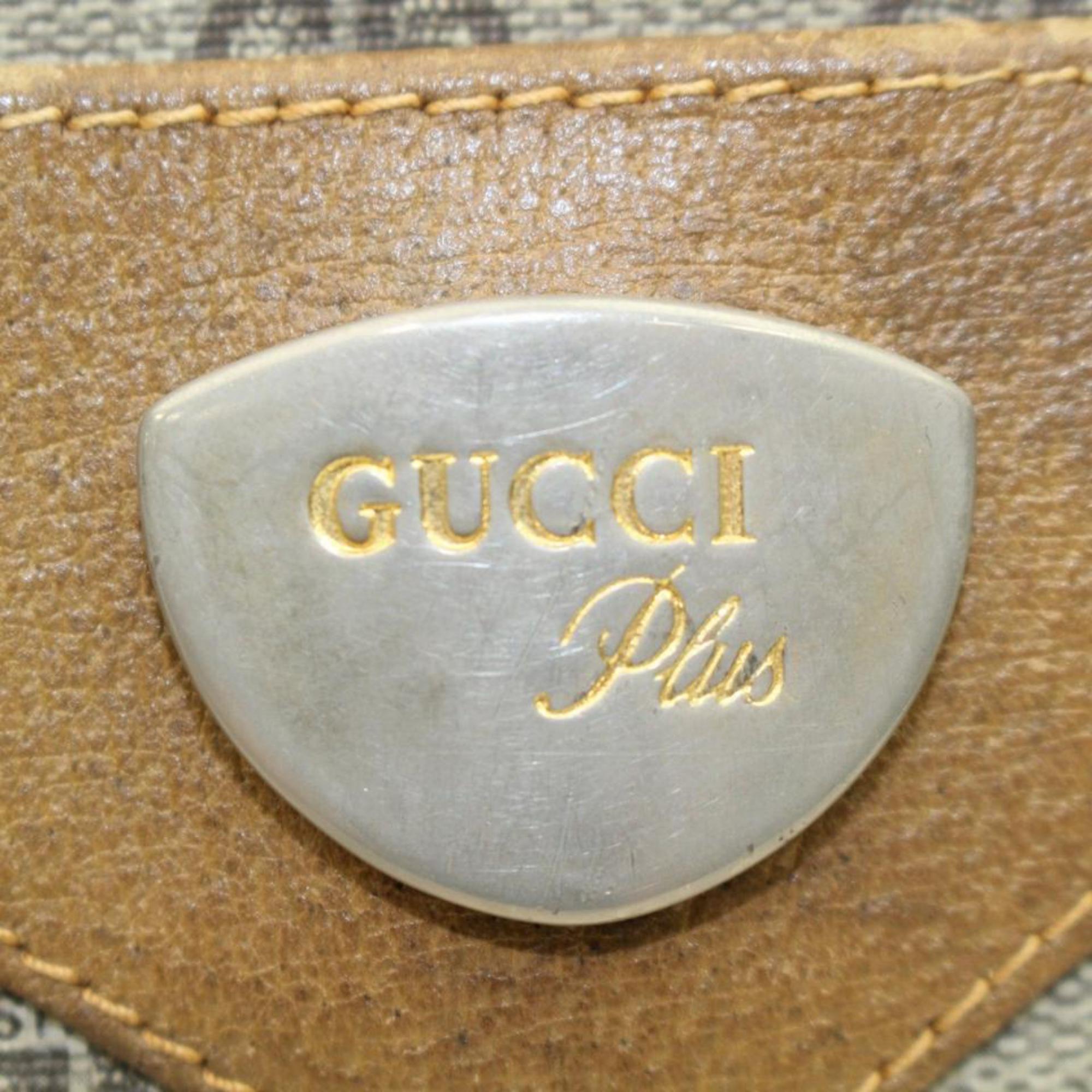 Gucci Web Monogram 868225 Brown Coated Canvas Tote For Sale 6