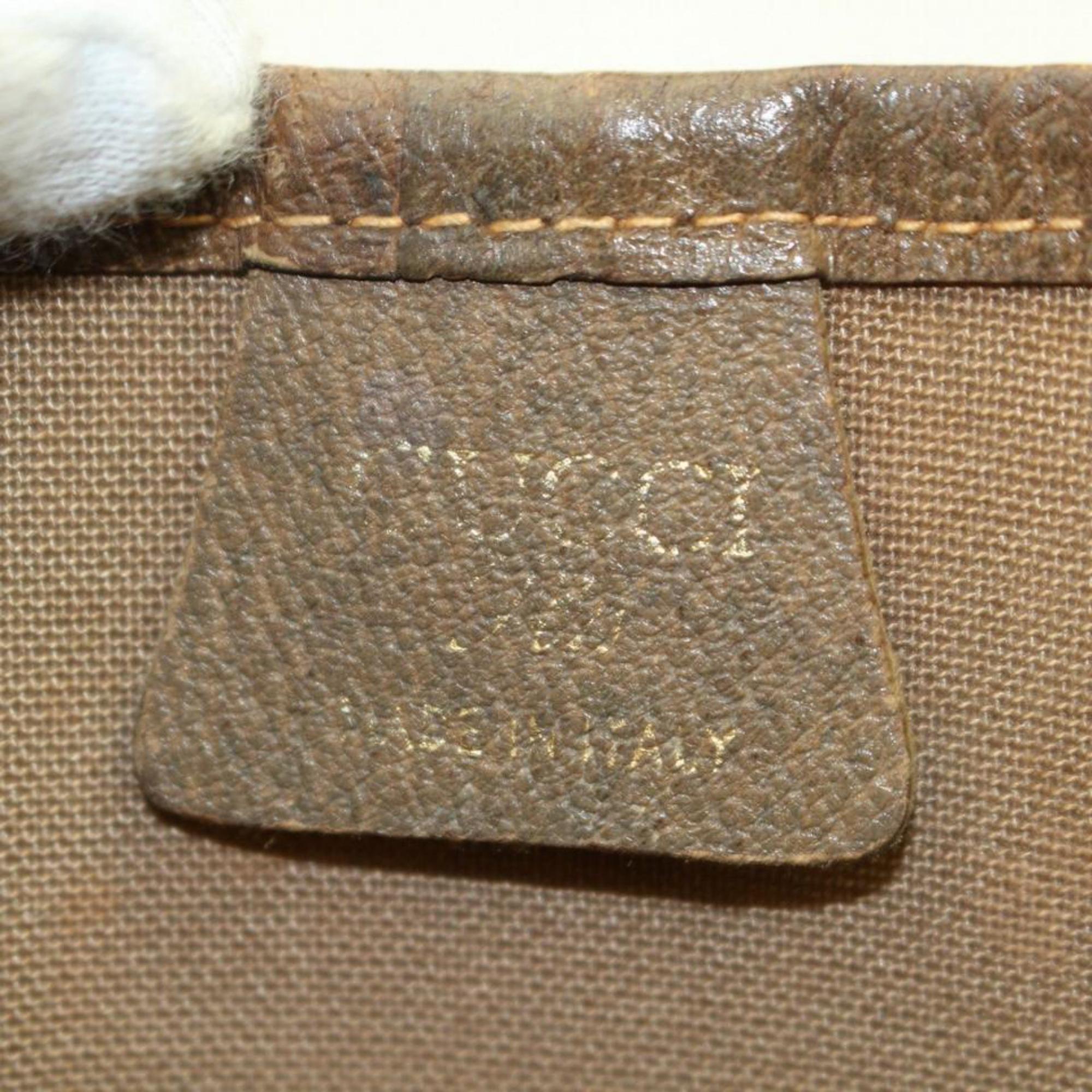 Gucci Web Monogram 868225 Brown Coated Canvas Tote In Fair Condition For Sale In Forest Hills, NY