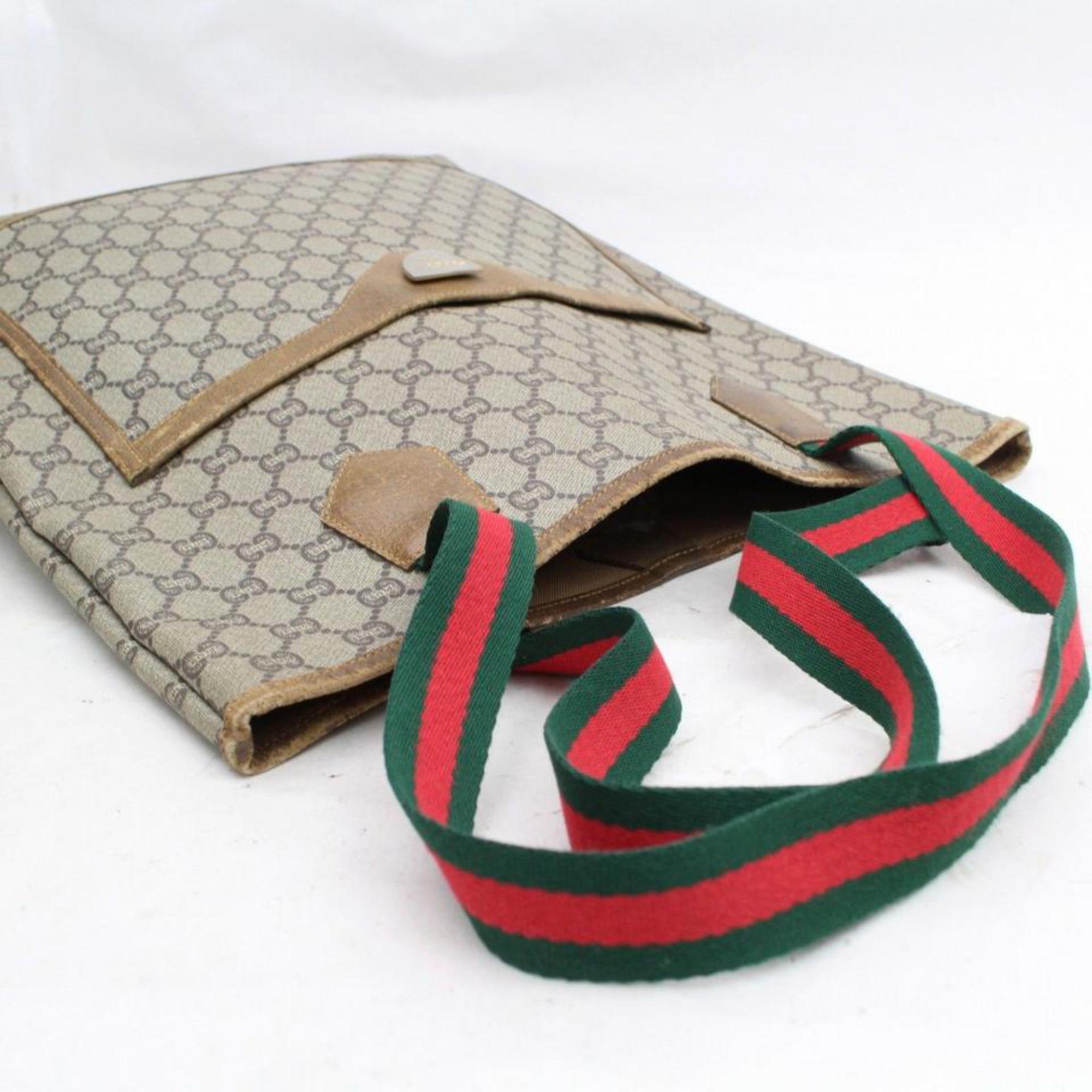 Gucci Web Monogram 868225 Brown Coated Canvas Tote For Sale 1