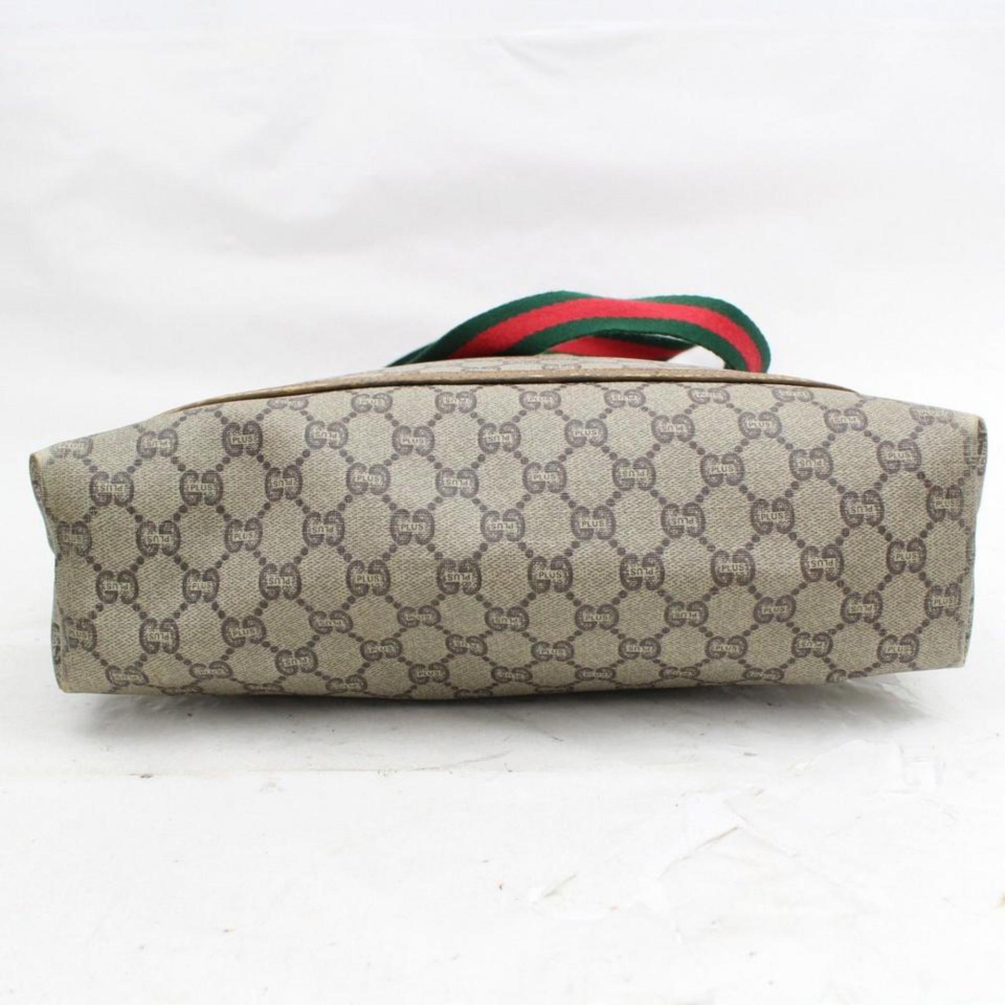 Gucci Web Monogram 868225 Brown Coated Canvas Tote For Sale 5