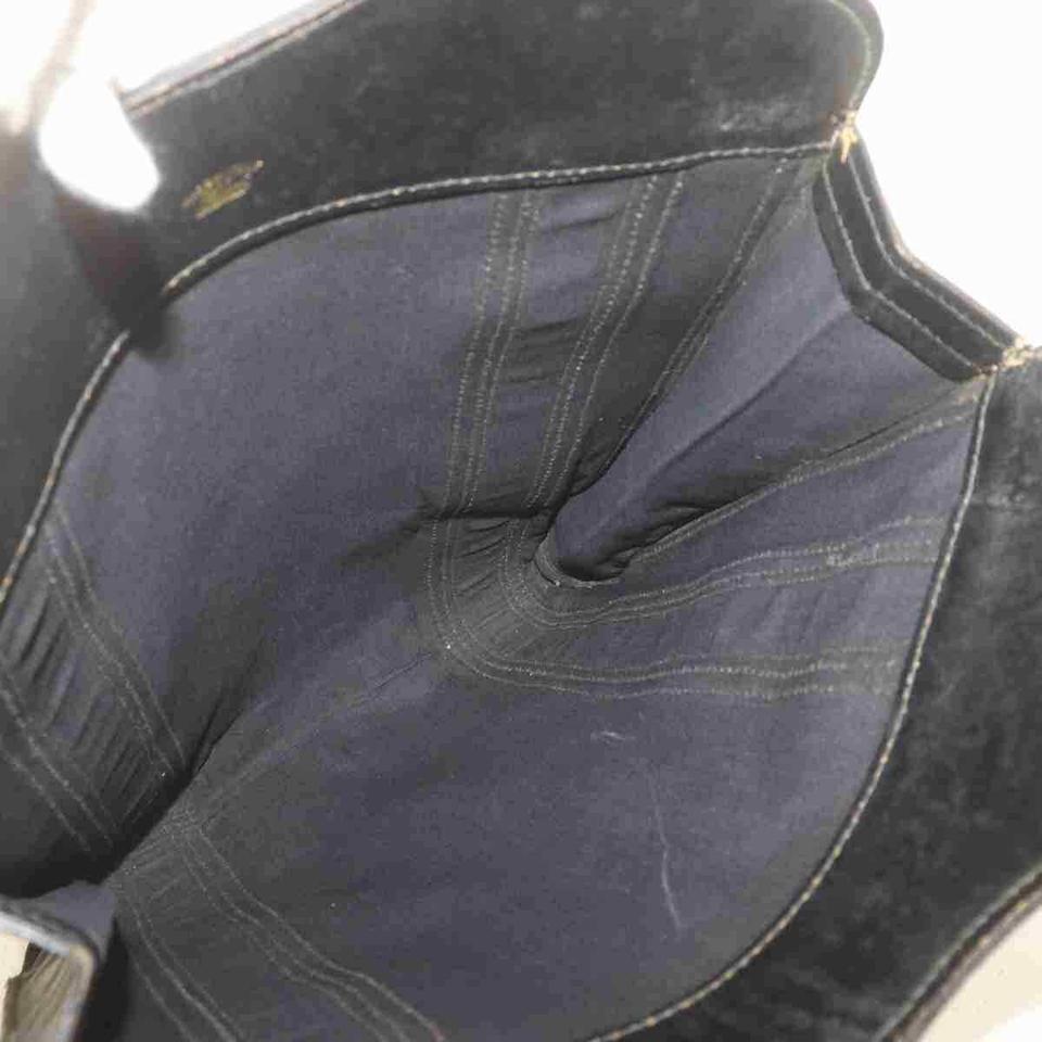 Gucci Web Monogram Handbag Tote 860043 Black Gg Canvas Baguette In Good Condition For Sale In Dix hills, NY