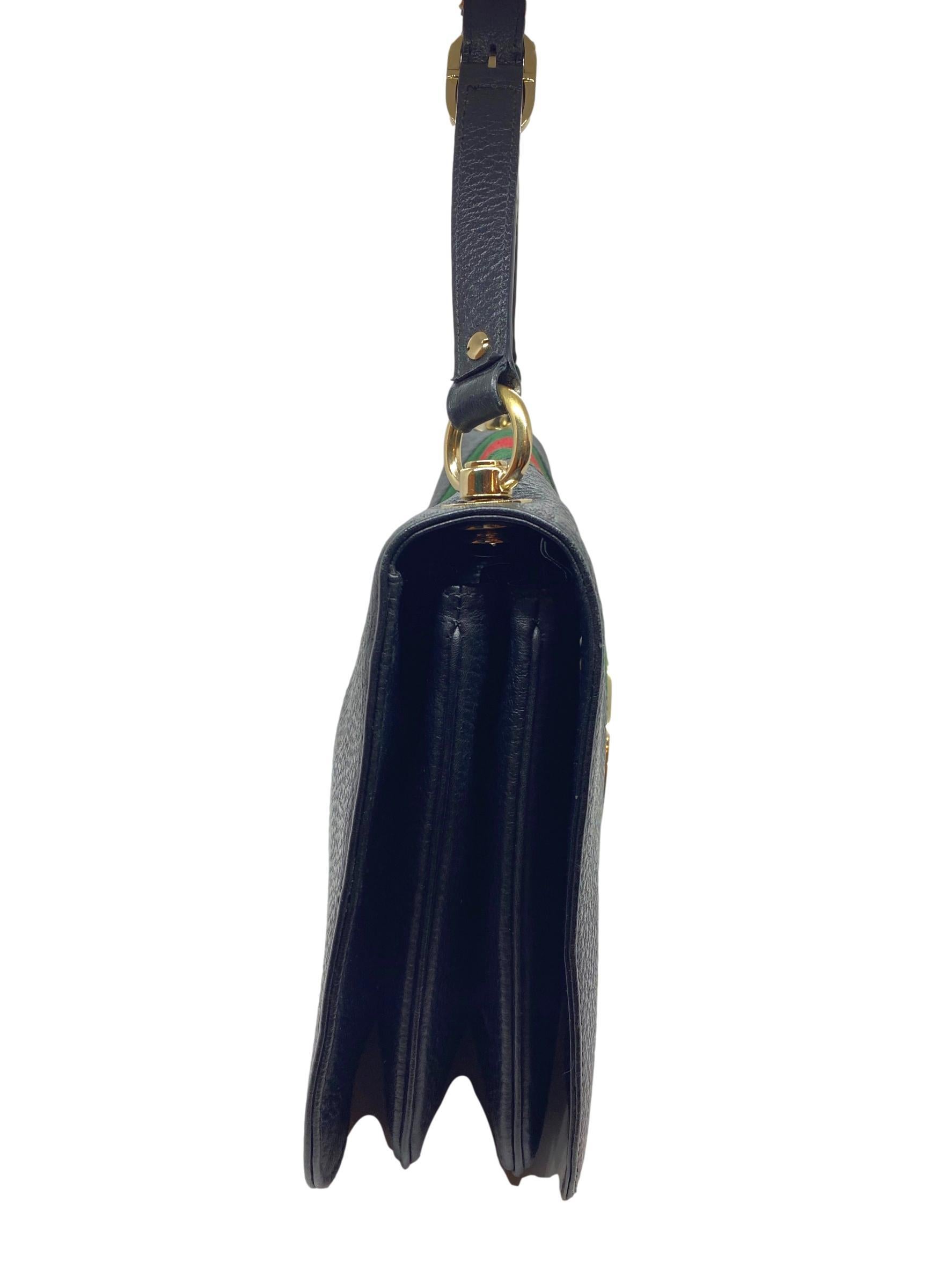 Gucci Web Pebbled Calfskin Blondie Shoulder Top Handle Flap Bag by Tom Ford In Good Condition In Banner Elk, NC