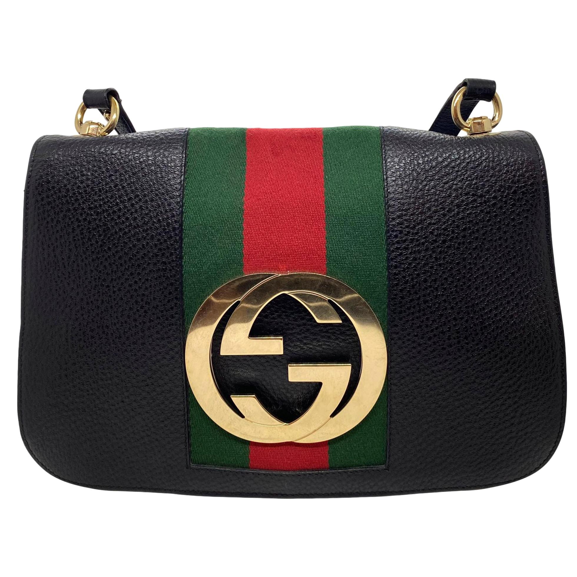Gucci Web Pebbled Calfskin Blondie Shoulder Top Handle Flap Bag by Tom Ford