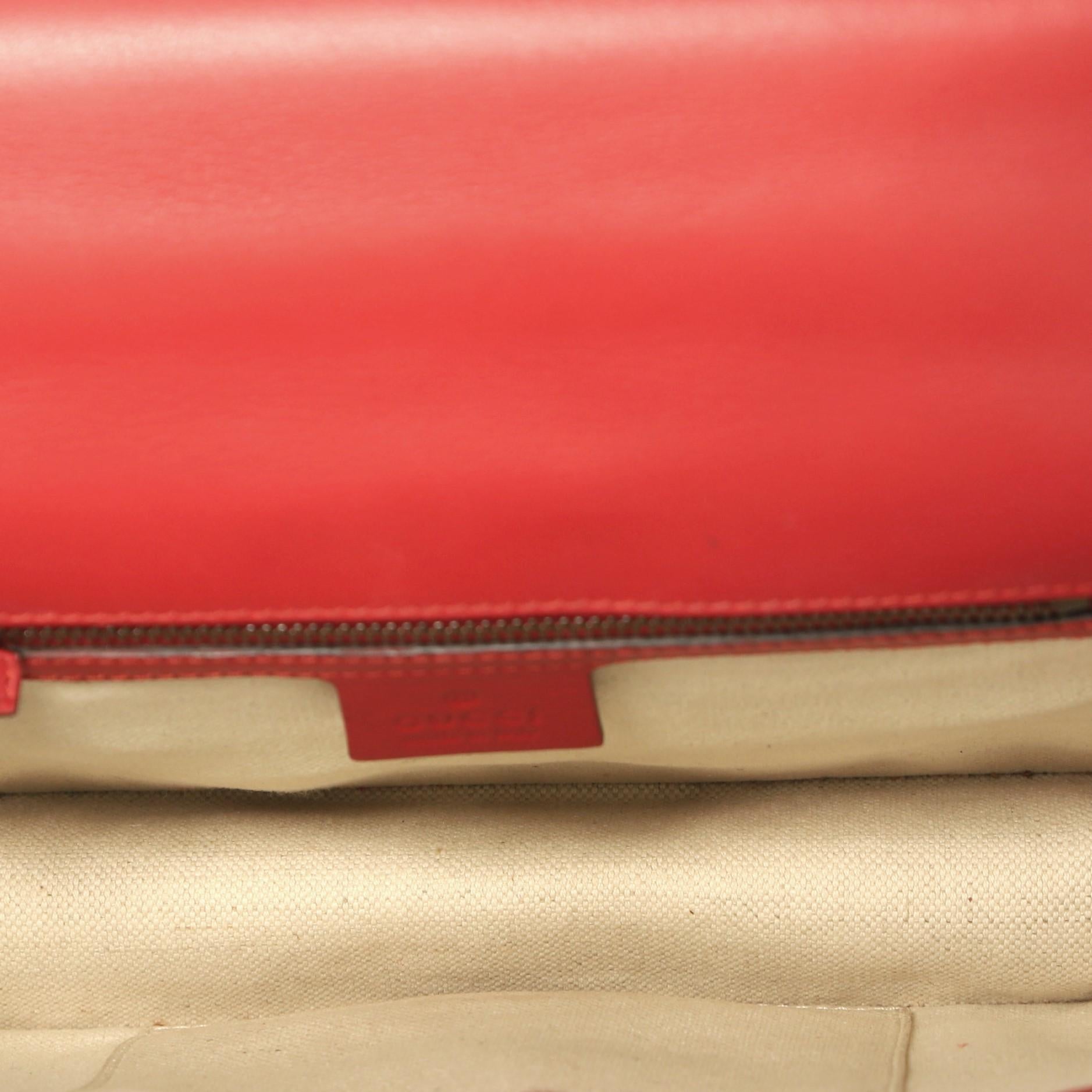 Gucci Web Peony Chain Shoulder Bag Embellished Leather Medium 1
