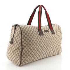 Gucci Web Strap Carry On Duffle Bag GG Canvas XL