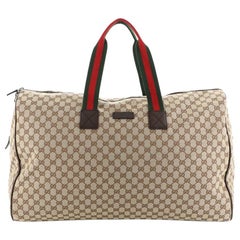 Gucci Web Strap Carry On Duffle Bag GG Canvas XL