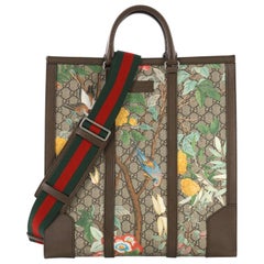 Gucci Web Strap Convertible Tote Tian Print GG Coated Canvas Tall