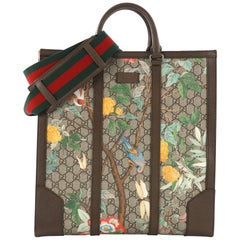 Gucci Web Strap Convertible Tote Tian Print GG Coated Canvas Tall