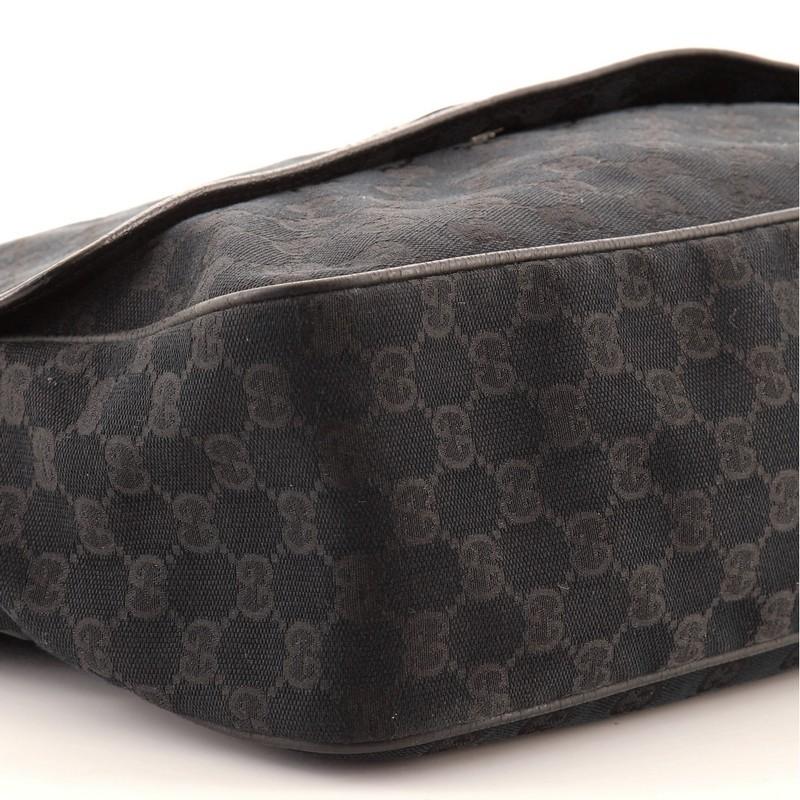 Black Gucci Web Strap Flap Messenger GG Canvas Medium
