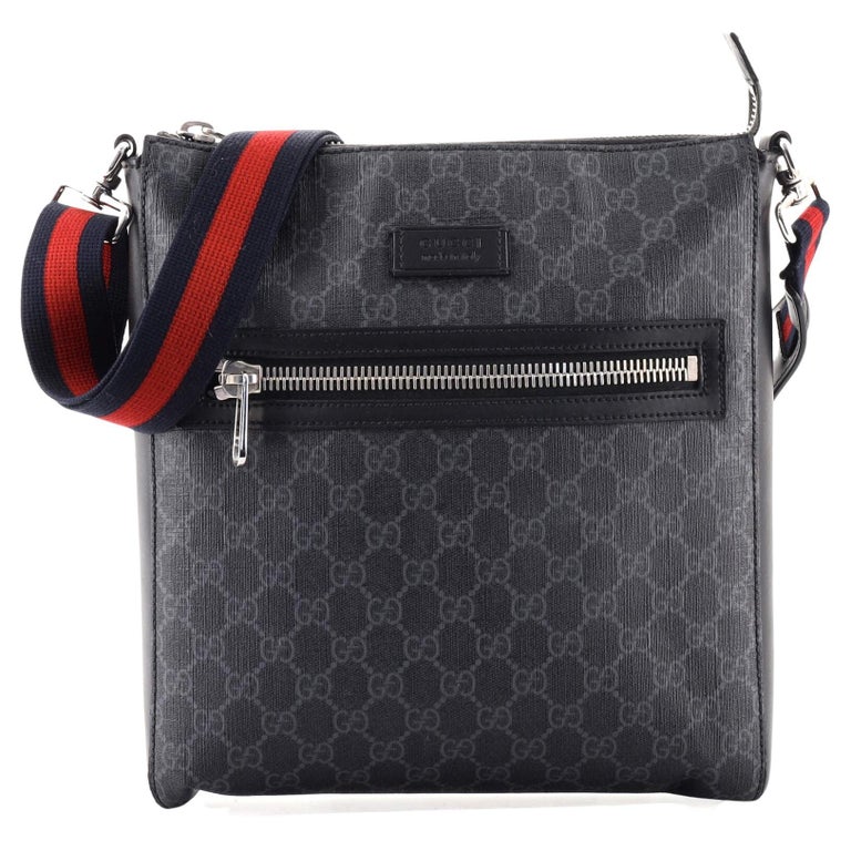 Gucci  Strap Front Zip Messenger Bag GG Coated Canvas Medium