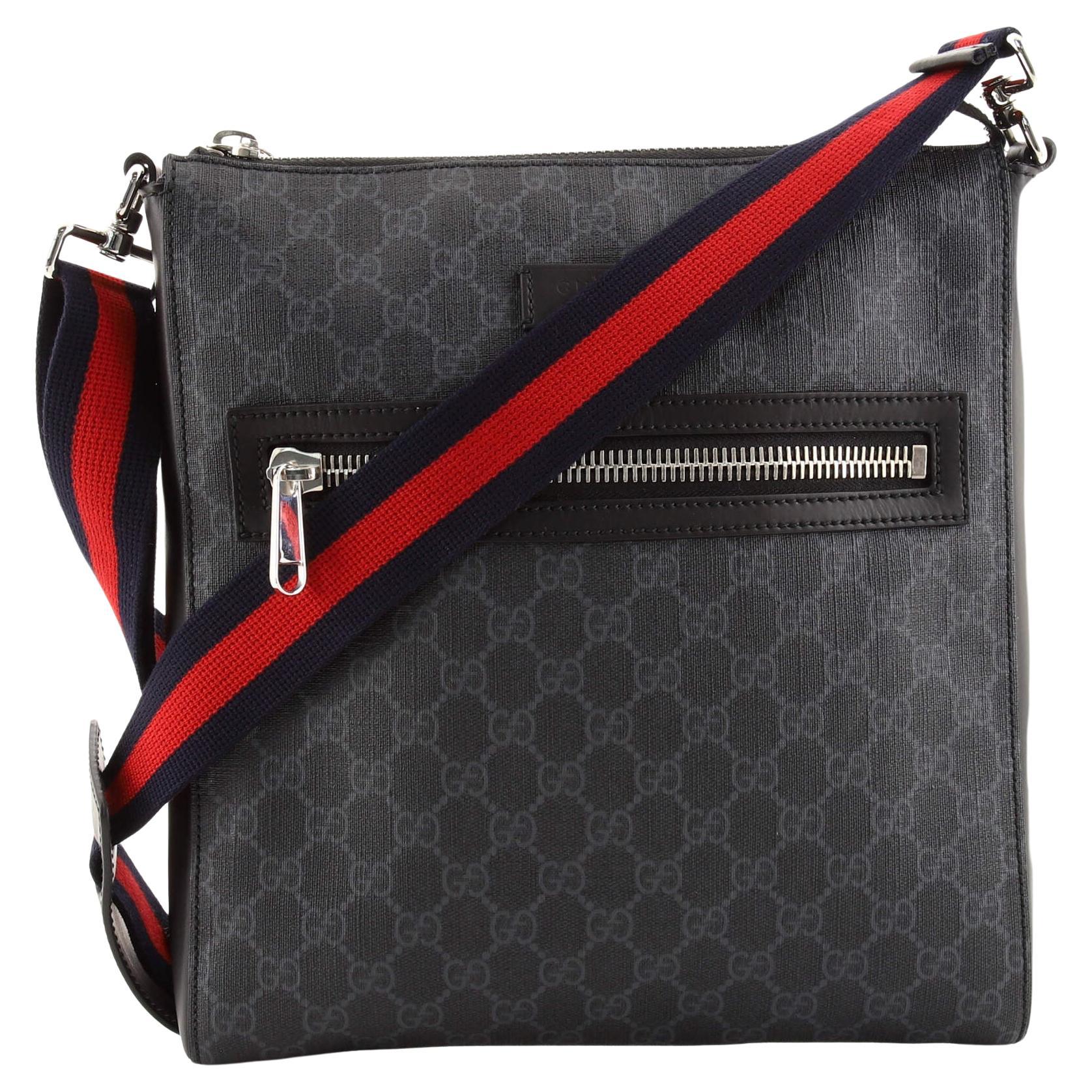 Gucci  Strap Front Zip Messenger Bag GG Coated Canvas Medium at