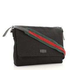 Gucci Web Strap Messenger Bag Techno Canvas Large