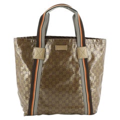 Gucci Web Strap Shopper GG Coated Canvas Gucci Web Strap Shopper GG Coated Canvas