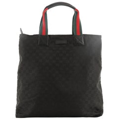 Gucci Web Strap Shopper GG Coated Canvas Tall Gucci Web Strap Shopper GG Coated Canvas Tall