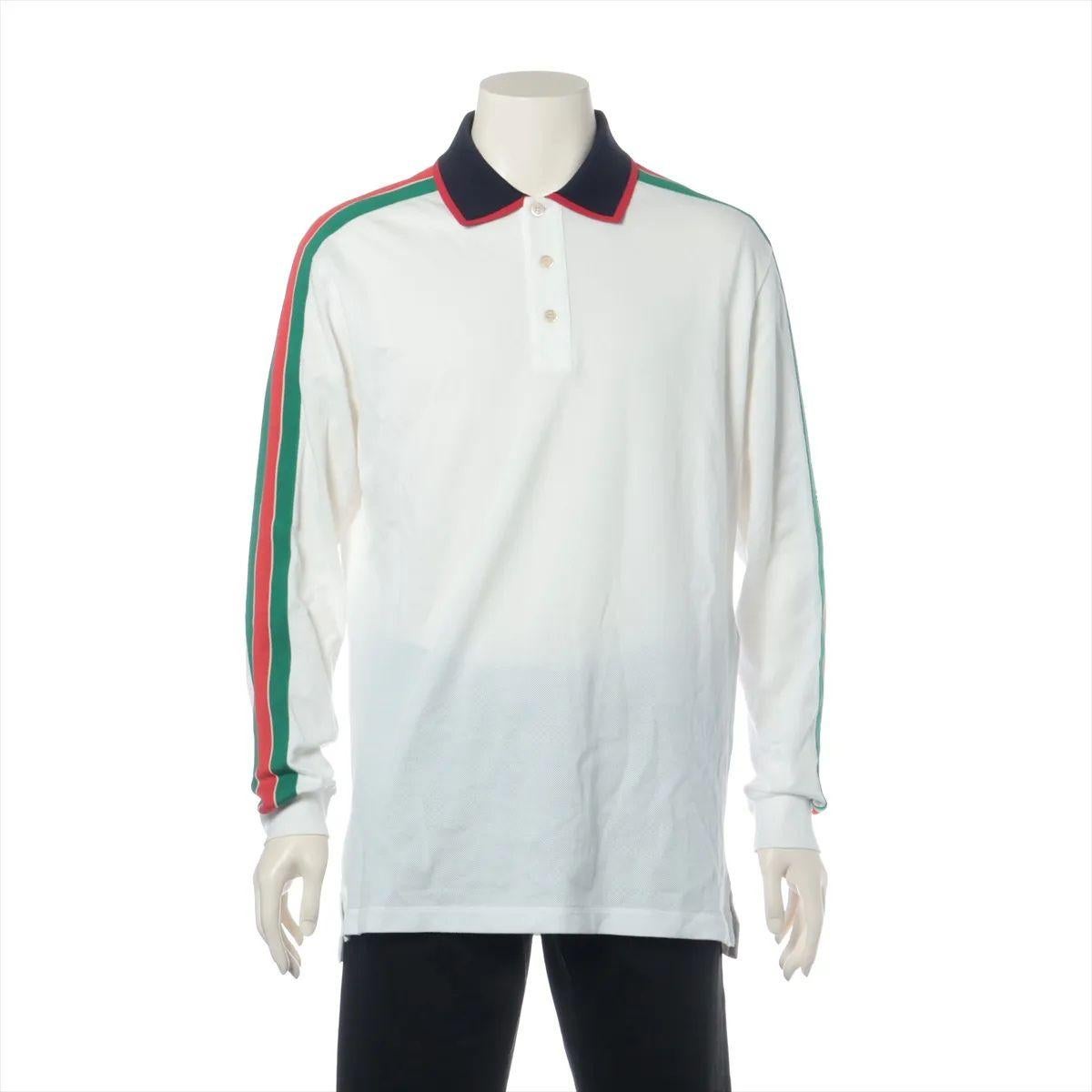 The Gucci Web Stripe Cotton Long Sleeve Shirt in White is a refined classic infused with the brand’s signature detailing. Crafted from crisp, high-quality cotton, the shirt features a clean silhouette with a structured collar and three button-down