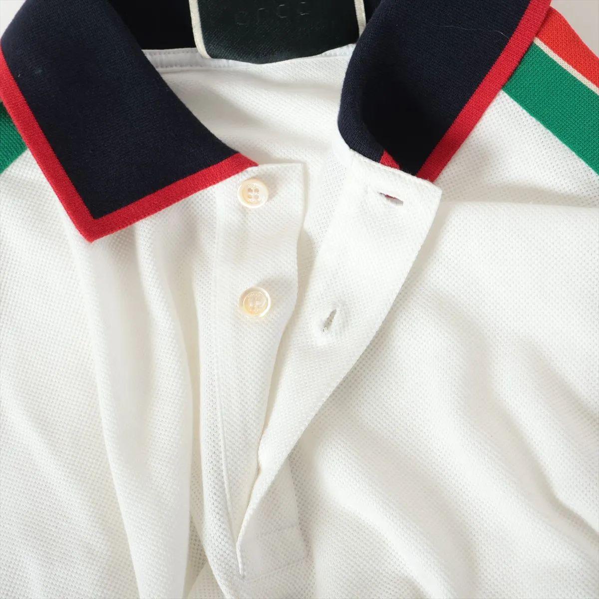 Gucci Web Stripe Cotton Long Sleeve Shirt White In Good Condition For Sale In Humacao, PR