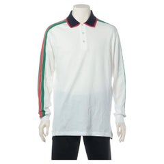 Gucci Web Stripe Cotton Long Sleeve Shirt White