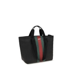 Gucci Web Stripe Tote Bag — Black