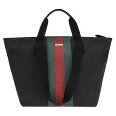 Gucci Web Stripe Tote Bag — Black