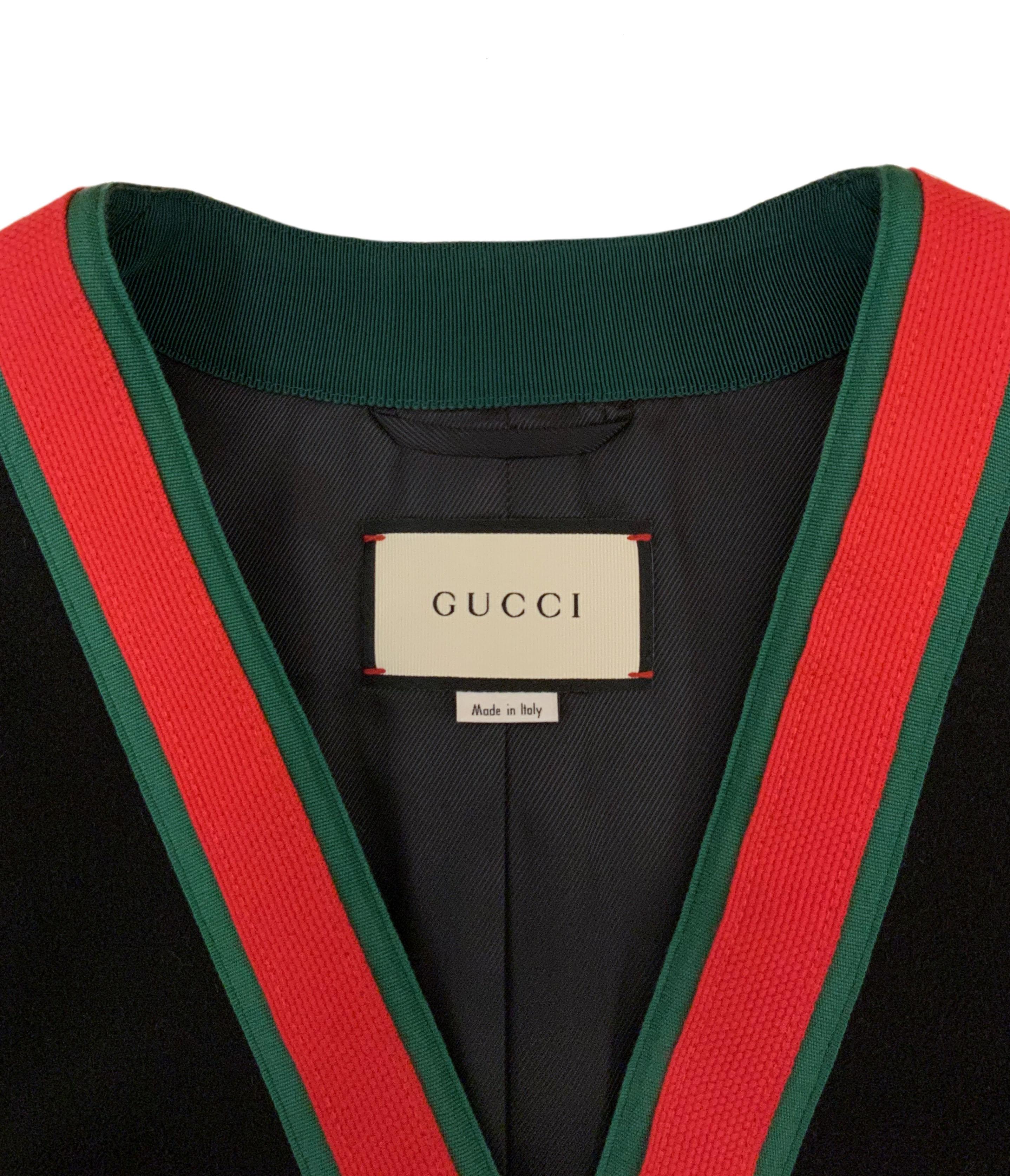 Gucci WEB Stripe Wool Jacket at 1stDibs