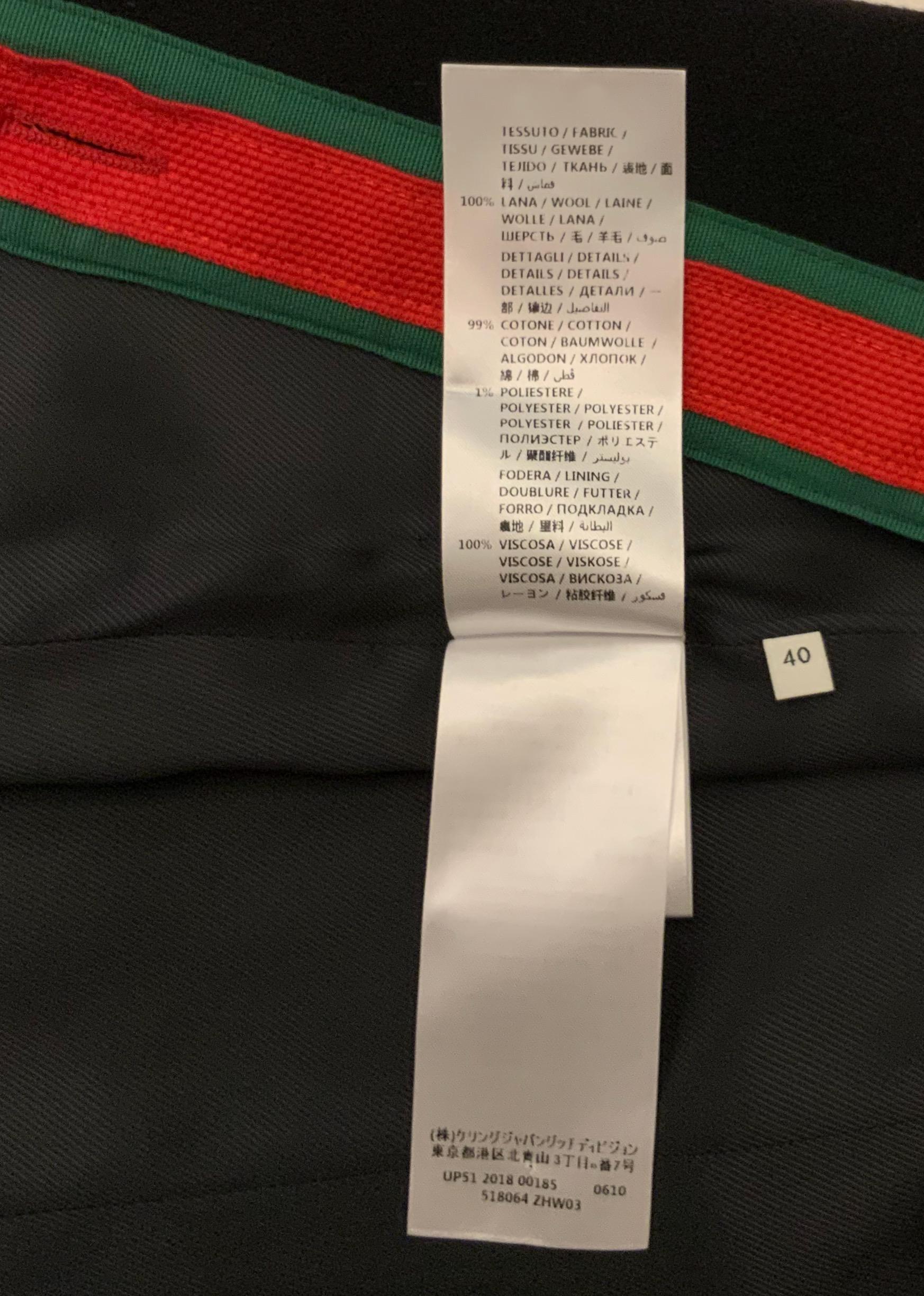 Gucci WEB Stripe Wool Jacket In Excellent Condition In Geneva, CH