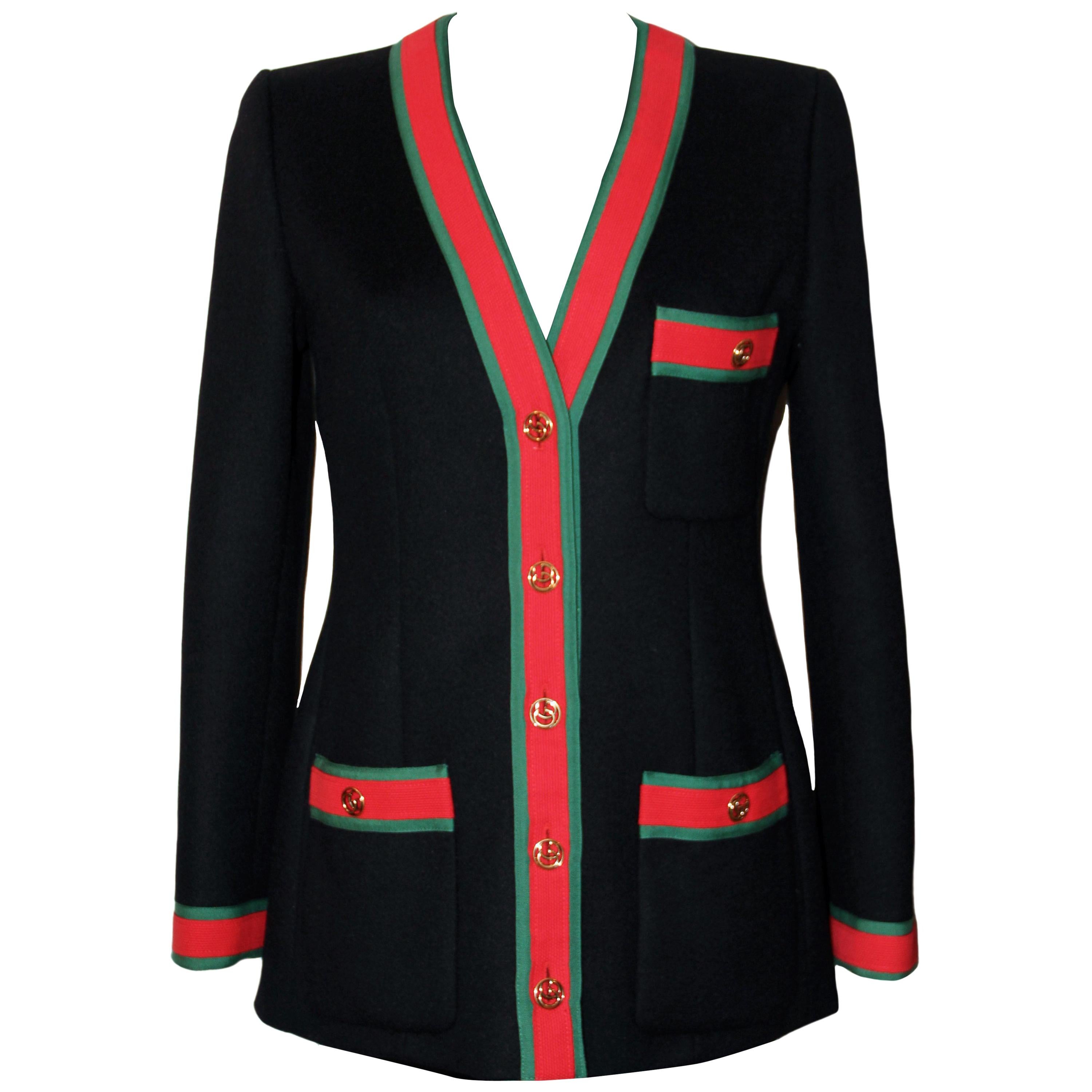 Gucci WEB Stripe Wool Jacket