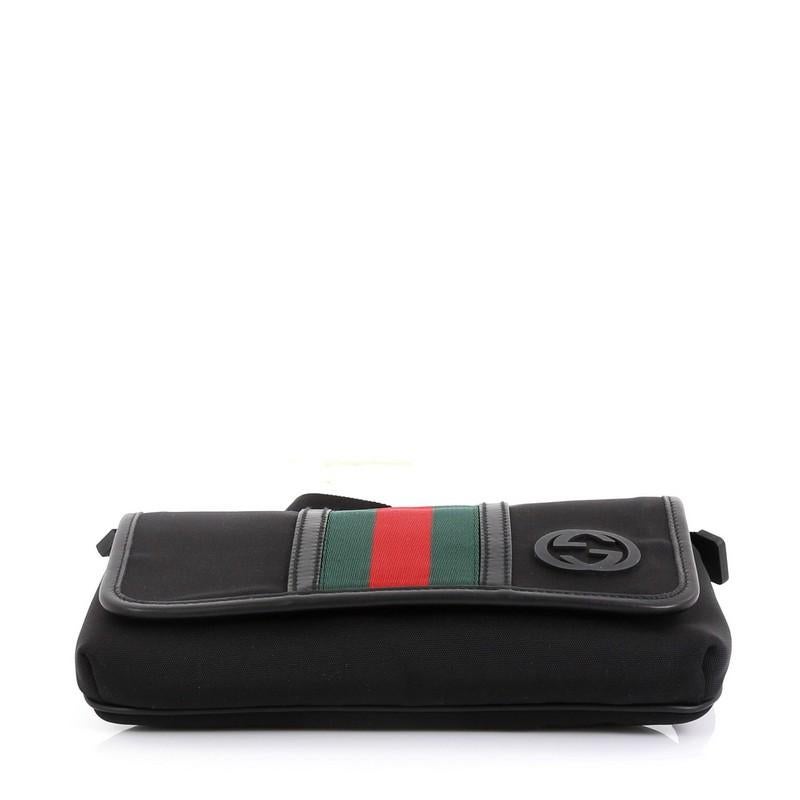 Black Gucci Web Waist Bag Techno Canvas