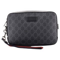 Gucci Web Wristlet Clutch GG Coated Canvas and Leather